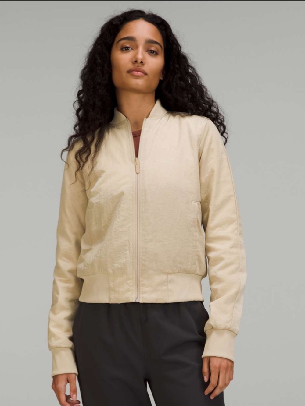 Lululemon Non-Stop Bomber Jacket reversible trench size 8 gold